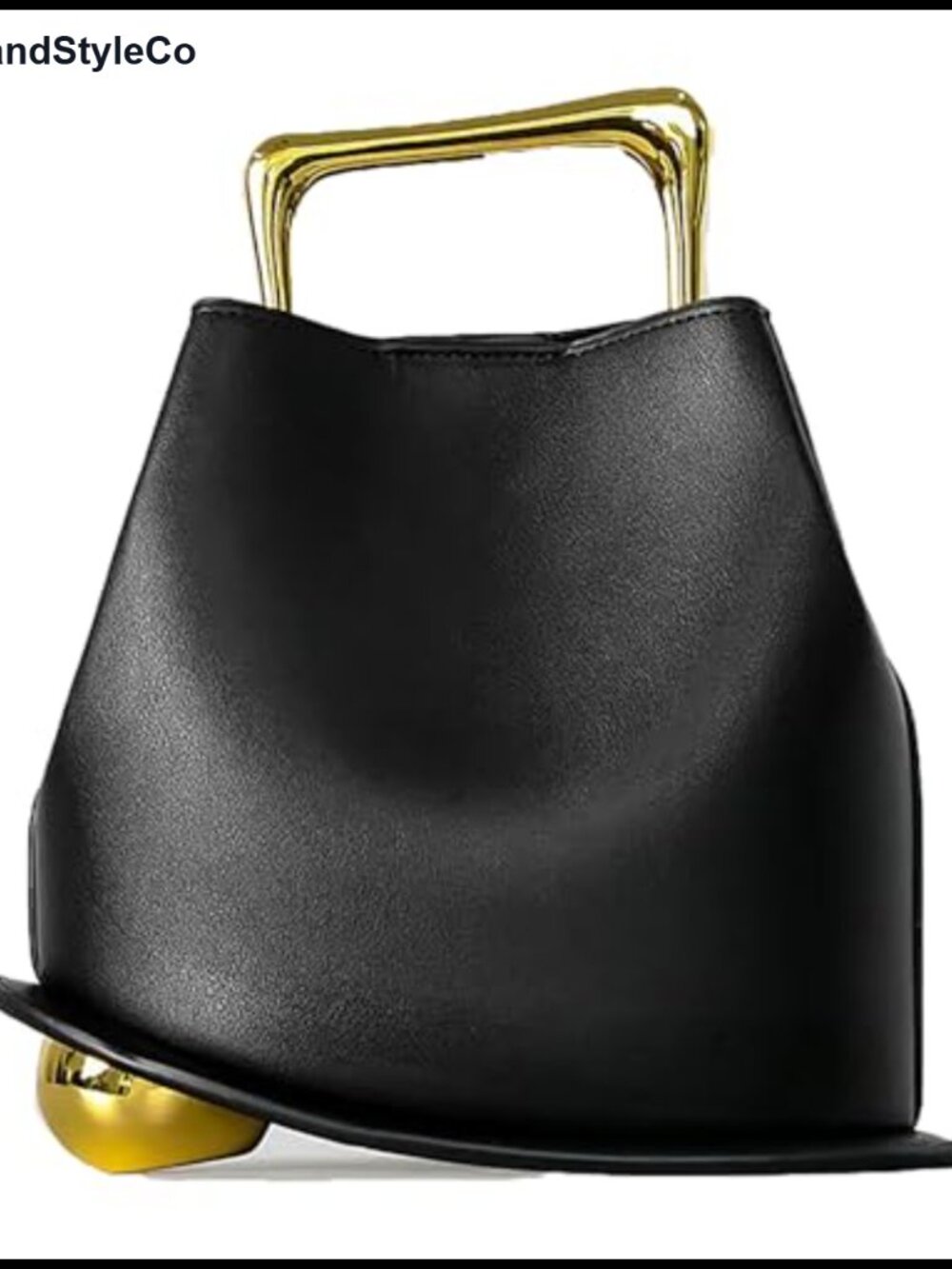 Bucket Bag Faux Leather Crossbody Top Handle Detachable Strap Women Purse